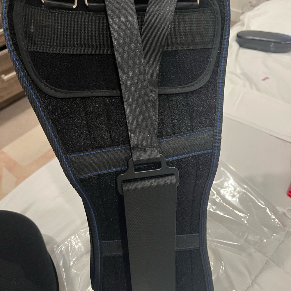 Solid back brace support recovery strappy gym therapy physical black pain - Picture 4 of 5
